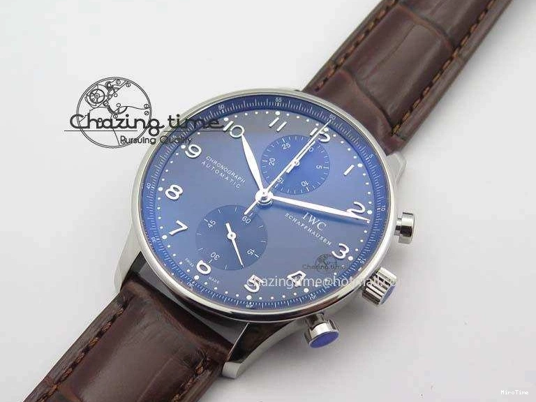 MIROTIME 0721 Supportive Portuguese Chrono IW371431 ZF 1:1 Best Edition Gray Dial On Brown Leather Strap A79350 (Slim Movement) 7261